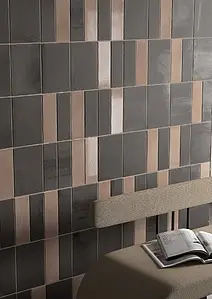 Background tile, Color black, Glazed porcelain stoneware, 5x15 cm, Finish antislip