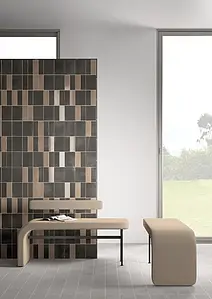 Background tile, Color black, Glazed porcelain stoneware, 5x15 cm, Finish antislip