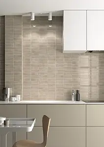 Background tile, Color beige, Glazed porcelain stoneware, 5x15 cm, Finish glossy