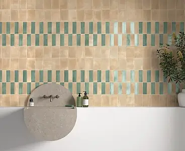 Background tile, Color orange, Glazed porcelain stoneware, 5x15 cm, Finish antislip