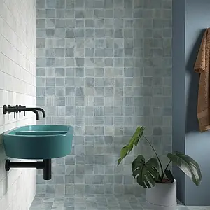 Background tile, Color grey,sky blue, Glazed porcelain stoneware, 10x10 cm, Finish matte