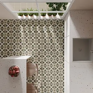 Background tile, Effect faux encaustic tiles, Color multicolor, Glazed porcelain stoneware, 20x20 cm, Finish antislip