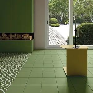 Background tile, Effect unicolor, Color green, Glazed porcelain stoneware, 20x20 cm, Finish antislip