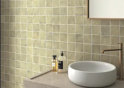 Background tile, Color green, Ceramics, 10x10 cm, Finish matte