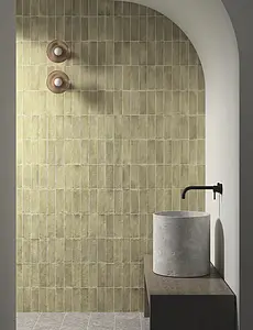 Background tile, Color green, Ceramics, 6.5x20 cm, Finish matte