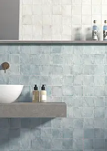 Background tile, Color sky blue, Ceramics, 10x10 cm, Finish matte