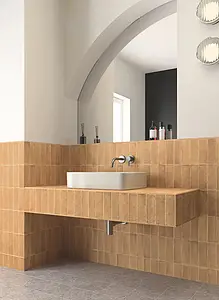 Background tile, Color brown, Ceramics, 6.5x20 cm, Finish matte