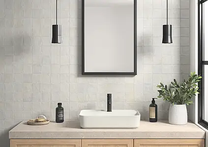 Background tile, Color white, Ceramics, 10x10 cm, Finish matte