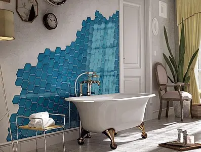 Background tile, Effect left_menu_crackleur , Color navy blue, Ceramics, 10.8x12.4 cm, Finish glossy