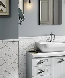 Background tile, Effect unicolor, Color white, Ceramics, 10.6x12 cm, Finish glossy