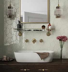 Background tile, Effect unicolor, Color beige, Ceramics, 10.6x12 cm, Finish glossy