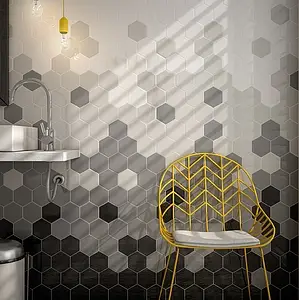 Background tile, Effect unicolor, Color white, Ceramics, 10.7x12.4 cm, Finish glossy