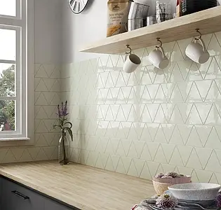 Effect unicolor, Color beige, Background tile, Ceramics, 12.4x12.4 cm, Finish glossy