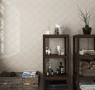 Background tile, Effect unicolor, Color beige, Ceramics, 12x12 cm, Finish glossy