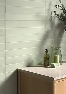 Background tile, Effect other stones, Color green, Glazed porcelain stoneware, 7.5x60 cm, Finish antislip