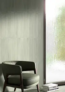 Background tile, Effect other stones, Color green, Glazed porcelain stoneware, 7.5x60 cm, Finish antislip