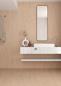 Background tile, Effect other stones, Color orange, Glazed porcelain stoneware, 7.5x60 cm, Finish antislip