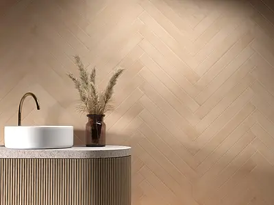 Background tile, Effect other stones, Color orange, Glazed porcelain stoneware, 7.5x60 cm, Finish antislip