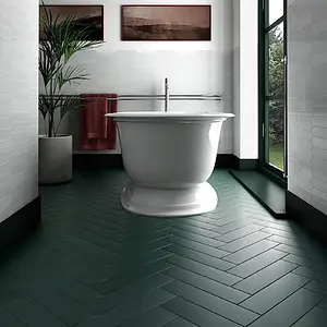 Background tile, Color green, Glazed porcelain stoneware, 9.2x36.8 cm, Finish matte