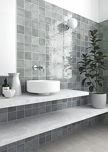 Background tile, Effect other stones, Color grey,sky blue, Glazed porcelain stoneware, 10x10 cm, Finish glossy