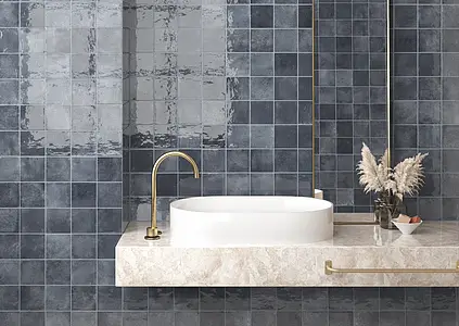 Background tile, Effect other stones, Color navy blue, Glazed porcelain stoneware, 10x10 cm, Finish glossy