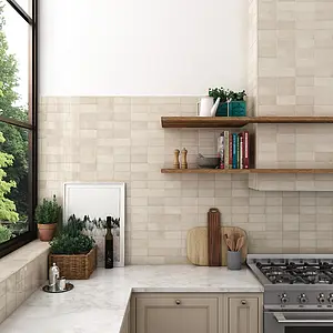 Background tile, Color beige, Ceramics, 6.5x13.2 cm, Finish glossy
