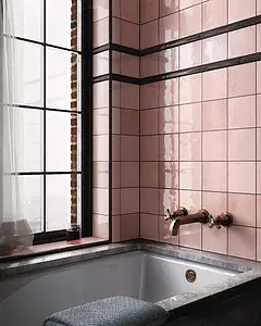 Azulejo base, Color rosa, Cerámica, 13.2x13.2 cm, Acabado brillo