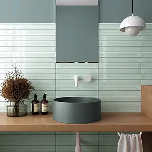 Background tile, Effect unicolor, Color green, Ceramics, 5x40 cm, Finish glossy