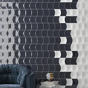 Background tile, Effect unicolor, Color white, Ceramics, 12x12 cm, Finish glossy