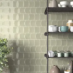 Background tile, Effect unicolor, Color grey, Ceramics, 12x12 cm, Finish glossy