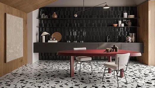 Background tile, Effect unicolor, Color black, Ceramics, 7.5x20 cm, Finish matte