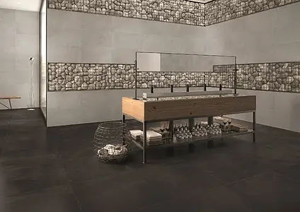 Background tile, Effect resin, Color black, Unglazed porcelain stoneware, 80x80 cm, Finish antislip