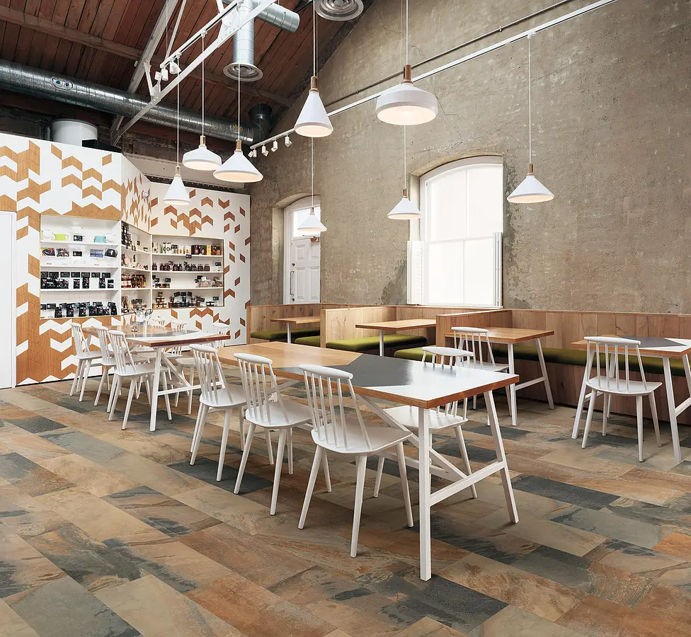 Background tile, Effect slate, Color brown, Unglazed porcelain stoneware, 30x60 cm, Finish antislip