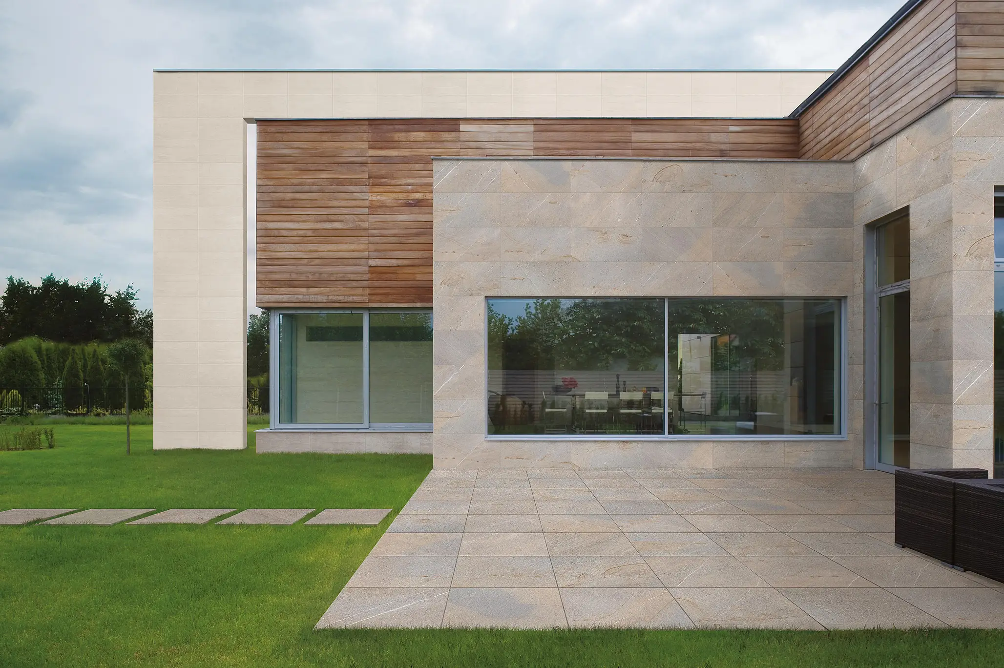 Background tile, Effect stone, Color grey, Unglazed porcelain stoneware, 45x90 cm, Finish antislip