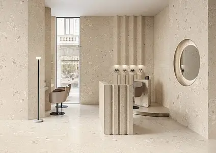 Background tile, Effect other stones, Color beige, Unglazed porcelain stoneware, 120x278 cm, Finish antislip