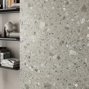 Background tile, Effect ceppo di gré, Color grey, Unglazed porcelain stoneware, 60x120 cm, Finish antislip