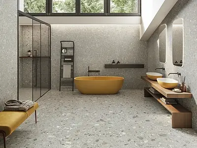 Background tile, Effect ceppo di gré, Color grey, Unglazed porcelain stoneware, 120x120 cm, Finish antislip