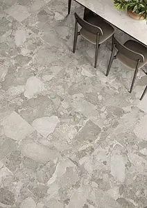 Grundflise, Effekt andre sten, Farve grå, Uglaseret porcelænsstentøj, 60x120 cm, Overflade skridsikker