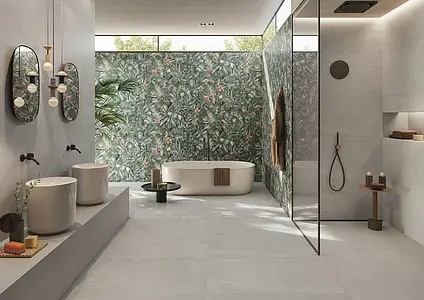 Background tile, Effect resin,concrete, Color grey, Unglazed porcelain stoneware, 60x120 cm, Finish antislip