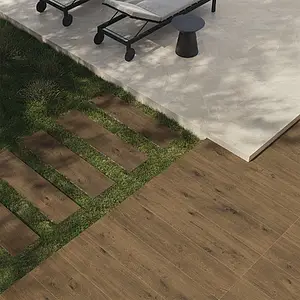 Carrelage, Effet bois, Teinte brune, Grès cérame émaillé, 30x120.8 cm, Surface antidérapante