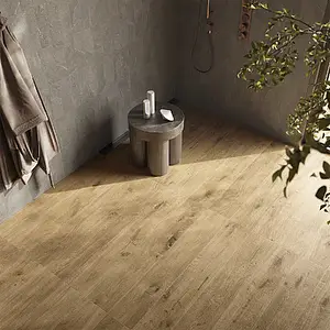 Carrelage, Effet bois, Teinte brune, Grès cérame émaillé, 20x121 cm, Surface antidérapante