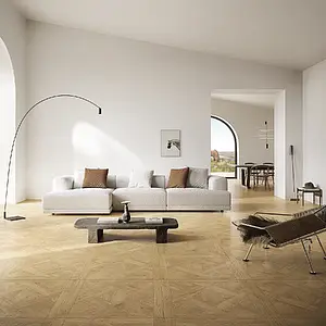 Grundflise, Effekt træ, Farve beige, Glaseret porcelænsstentøj, 80.2x80.2 cm, Overflade skridsikker
