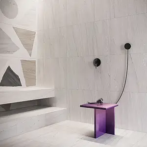 Grundflise, Effekt kvartsit, Farve beige,hvid, Glaseret porcelænsstentøj, 30x60 cm, Overflade skridsikker