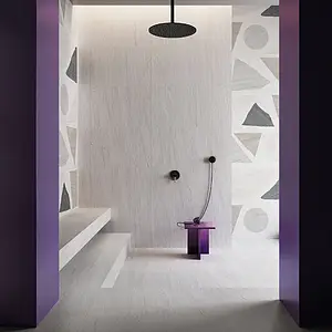 Grundflise, Effekt kvartsit, Farve beige,hvid, Glaseret porcelænsstentøj, 30x60 cm, Overflade skridsikker