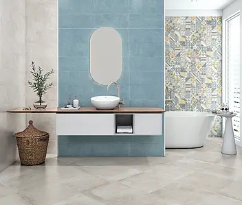 Grundflise, Effekt beton, Farve beige, Glaseret porcelænsstentøj, 45x45 cm, Overflade mat