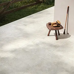 Carrelage, Effet travertin, Teinte blanche, Grès cérame émaillé, 30x60.4 cm, Surface antidérapante