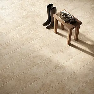 Carrelage, Effet travertin, Teinte beige, Grès cérame émaillé, 30x60 cm, Surface antidérapante