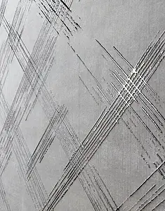 Décor, Effet métal, Teinte grise, Céramique, 80x160 cm, Surface mate