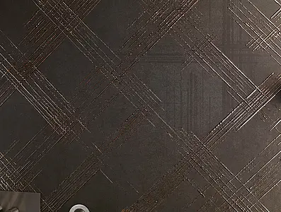 Decoro, Effetto metallo, Colore marrone, Ceramica, 80x160 cm, Superficie opaca