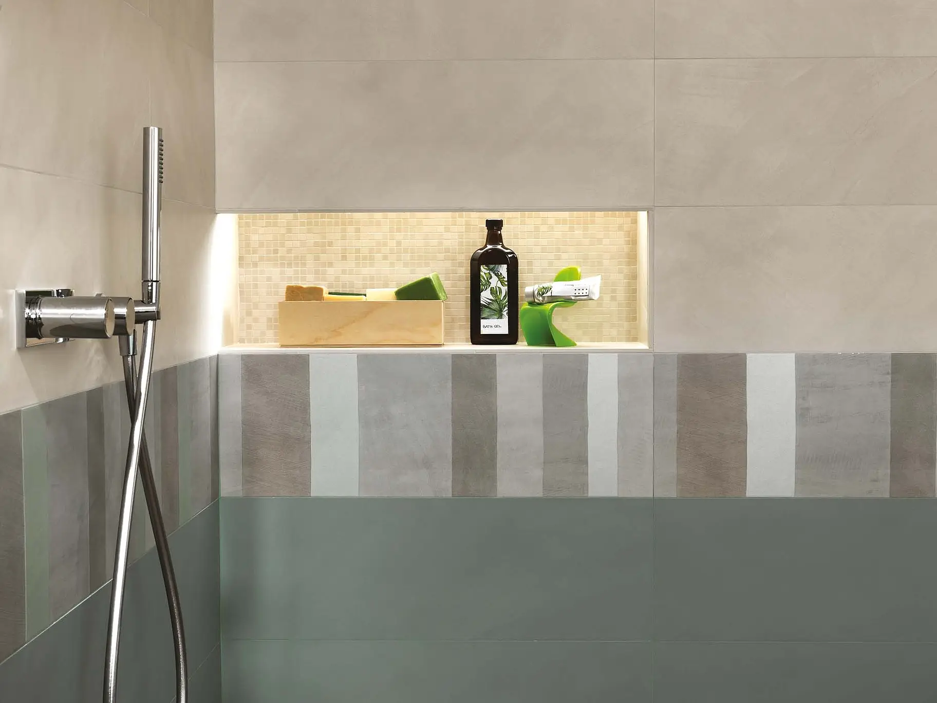 Background tile, Effect unicolor, Color grey, Ceramics, 25x75 cm, Finish matte